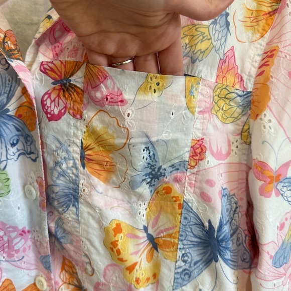 VTG Alfred Dunner Womens Large Butterfly Y2K Dainty Jacket 16 Plus Cotton Casual - Picture 4 of 9